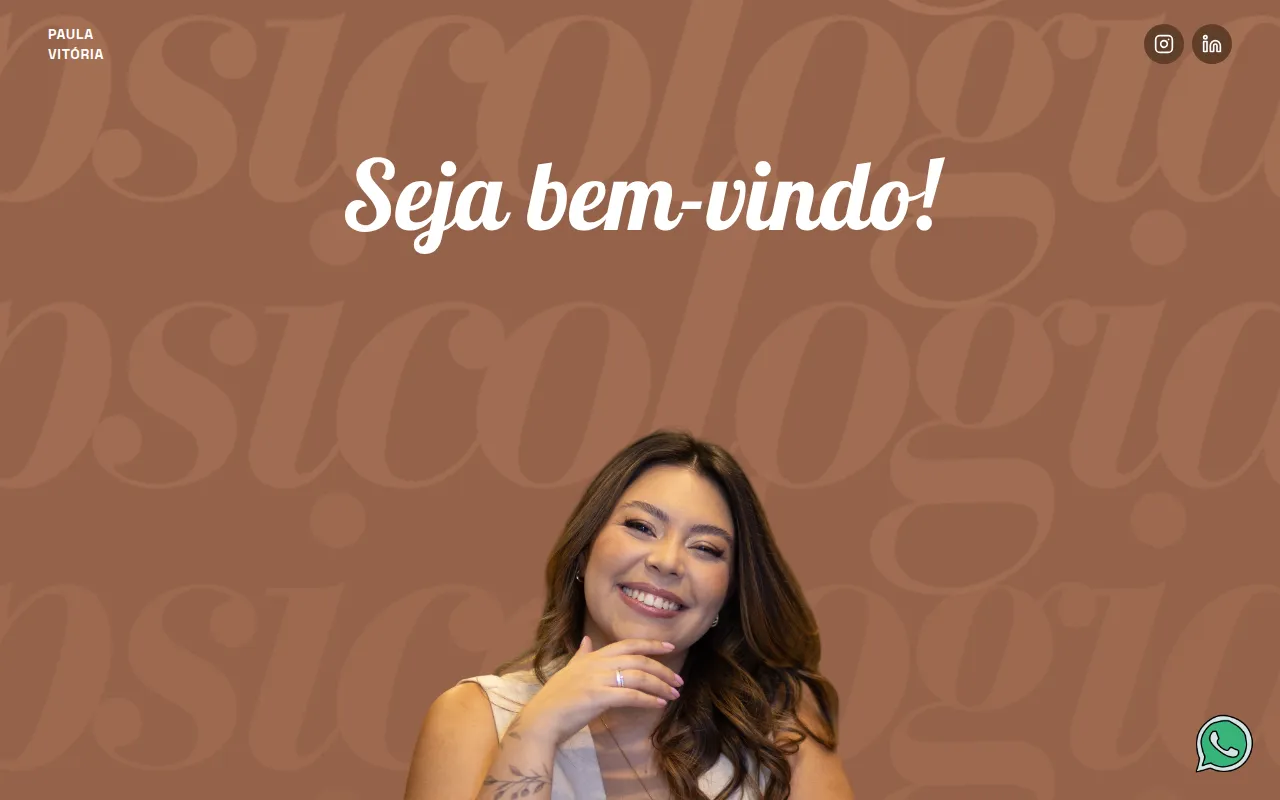 Site da psicóloga Paula Vitória